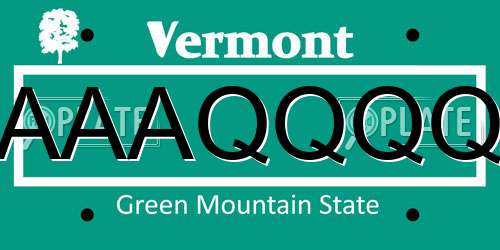 AAAQQQQ Vermont License Plate