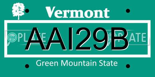 AAI29B Vermont License Plate