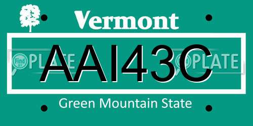 AAI43C Vermont License Plate