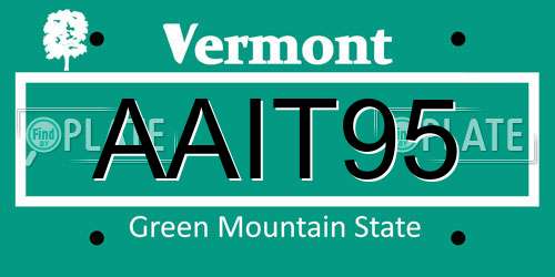 AAIT95 Vermont License Plate