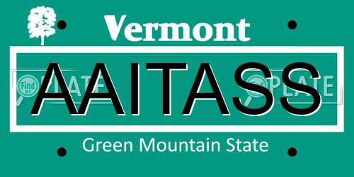AAITASS Vermont License Plate