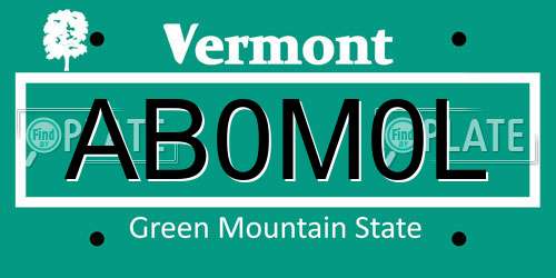AB0M0L Vermont License Plate