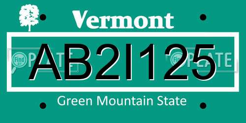 AB2I125 Vermont License Plate