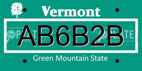 AB6B2B Vermont License Plate