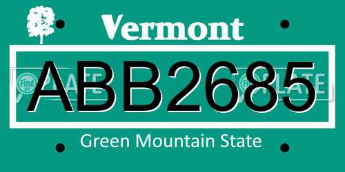 ABB2685 Vermont License Plate