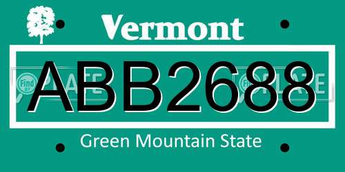 ABB2688 Vermont License Plate
