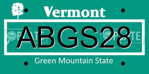 ABGS28 Vermont License Plate