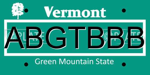 ABGTBBB Vermont License Plate