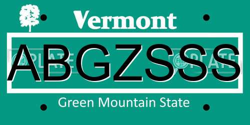 ABGZSSS Vermont License Plate