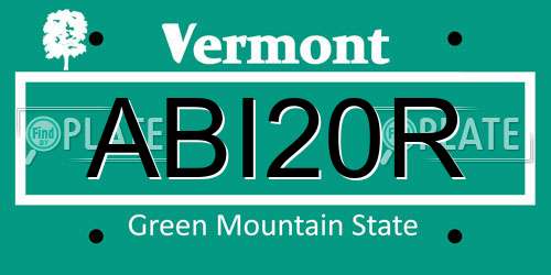 ABI20R Vermont License Plate