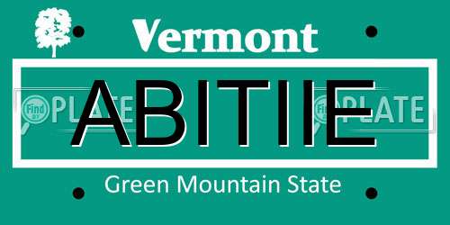 ABITIIE Vermont License Plate