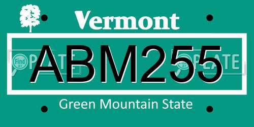 ABM255 Vermont License Plate