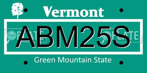 ABM25S Vermont License Plate