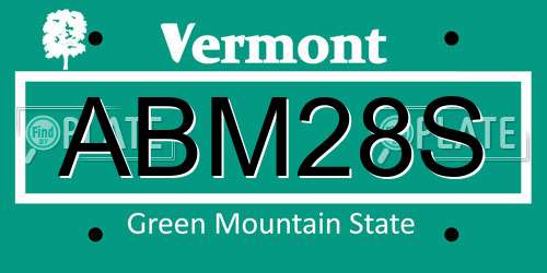 ABM28S Vermont License Plate