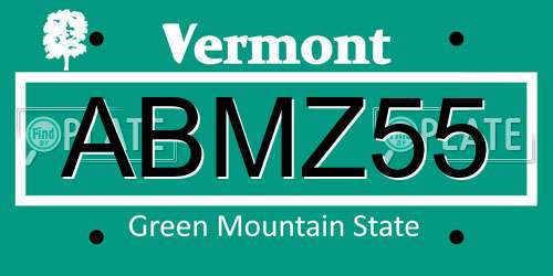 ABMZ55 Vermont License Plate