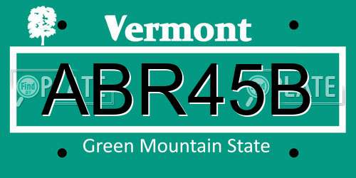 ABR45B Vermont License Plate