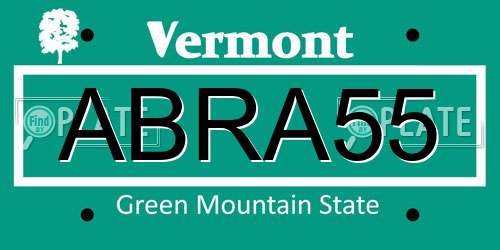 ABRA55 Vermont License Plate