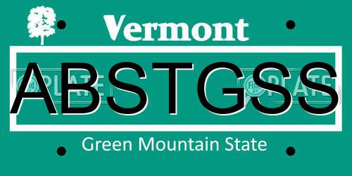 ABSTGSS Vermont License Plate