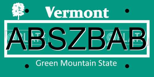 ABSZBAB Vermont License Plate