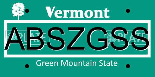 ABSZGSS Vermont License Plate