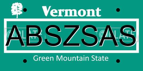 ABSZSAS Vermont License Plate