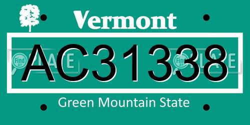 AC31338 Vermont License Plate