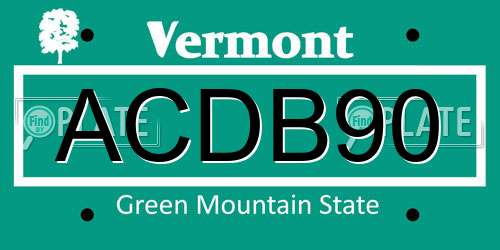 ACDB90 Vermont License Plate
