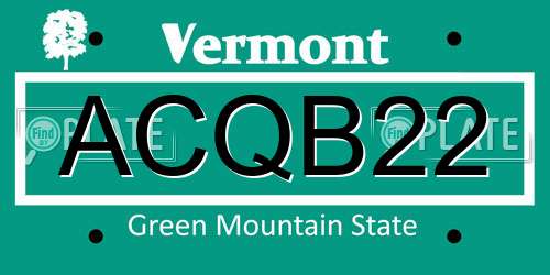 ACQB22 Vermont License Plate