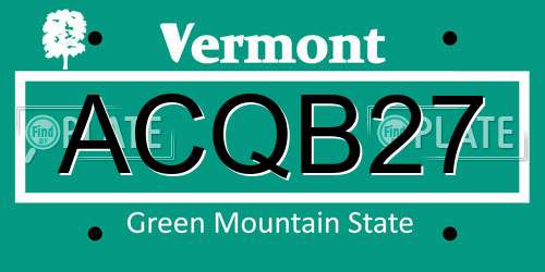 ACQB27 Vermont License Plate