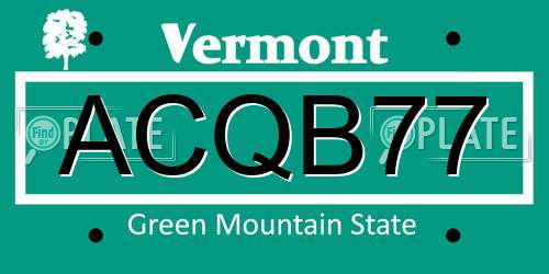 ACQB77 Vermont License Plate