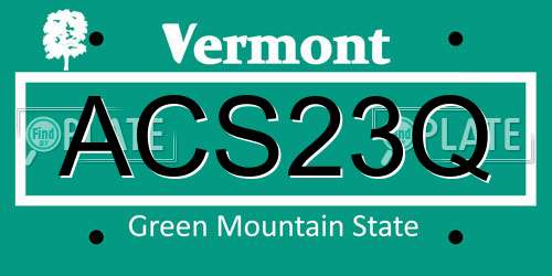 ACS23Q Vermont License Plate