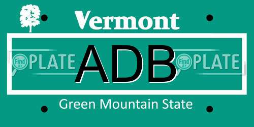 ADB Vermont License Plate