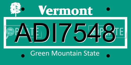 ADI7548 Vermont License Plate