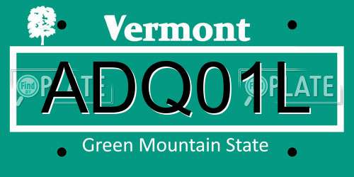 ADQ01L Vermont License Plate