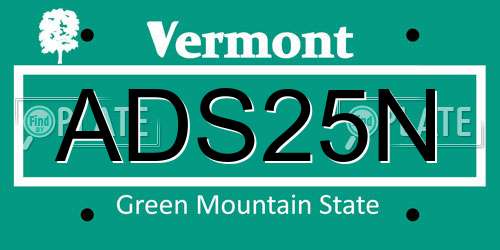 ADS25N Vermont License Plate