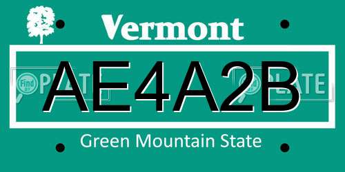 AE4A2B Vermont License Plate