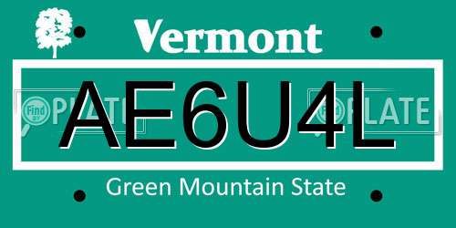 AE6U4L Vermont License Plate