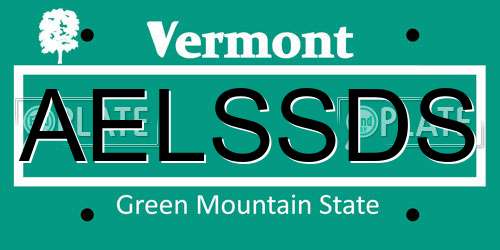 AELSSDS Vermont License Plate