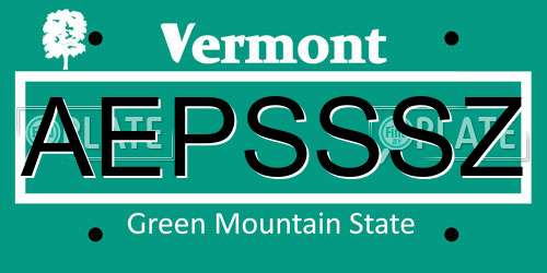 AEPSSSZ Vermont License Plate
