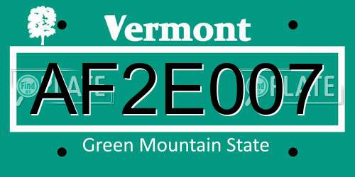 AF2E007 Vermont License Plate