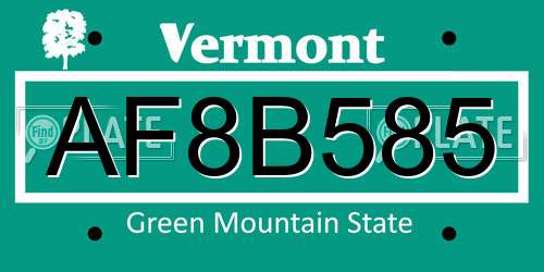 AF8B585 Vermont License Plate