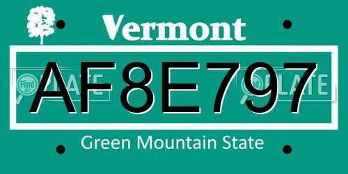 AF8E797 Vermont License Plate
