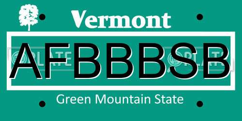 AFBBBSB Vermont License Plate