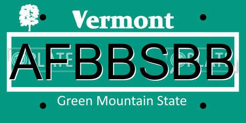AFBBSBB Vermont License Plate