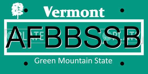 AFBBSSB Vermont License Plate