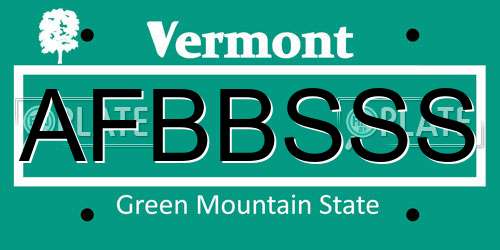 AFBBSSS Vermont License Plate