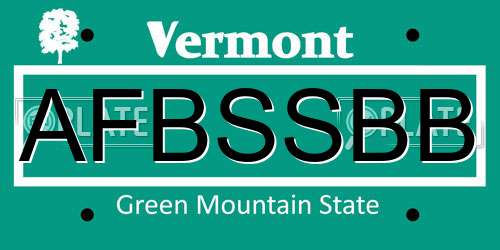 AFBSSBB Vermont License Plate