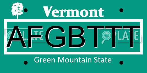 AFGBTTT Vermont License Plate
