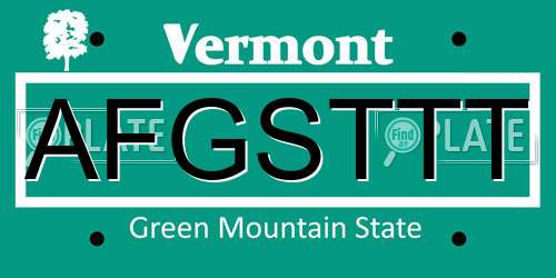 AFGSTTT Vermont License Plate