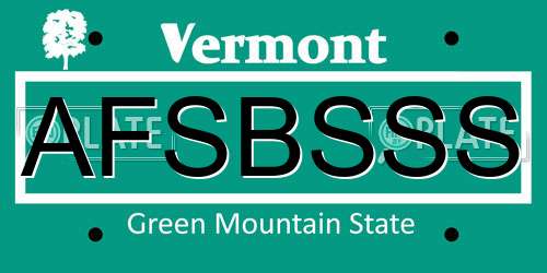 AFSBSSS Vermont License Plate